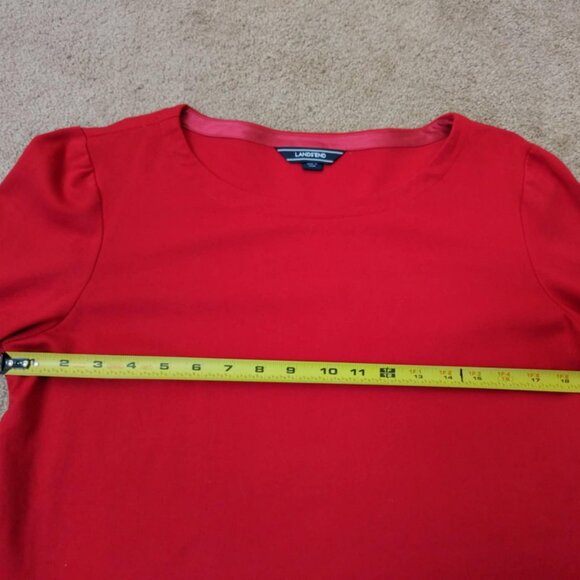 Land's End - 3/4 Flutter sleeve top - Red, size M, 10-12 - Picture 8 of 13